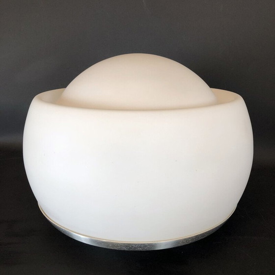 Image 1 of Lampe de table vintage en verre opalin par Pia Guidetti Crippa pour Lumi Labeled Italie 1970