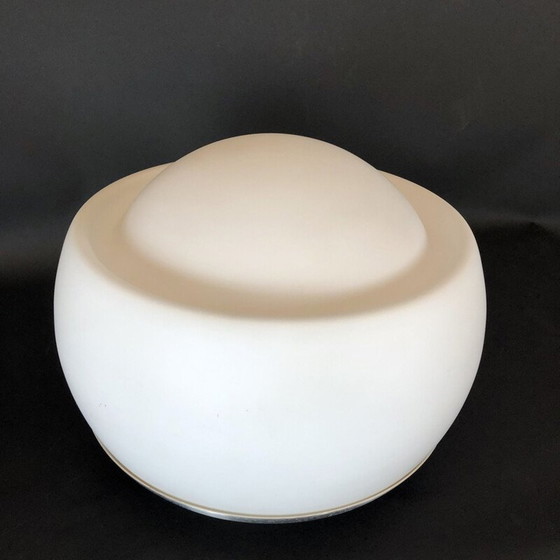Image 1 of Lampe de table vintage en verre opalin par Pia Guidetti Crippa pour Lumi Labeled Italie 1970