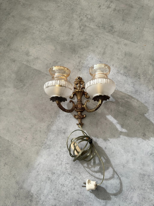 Lampe murale vintage en verre