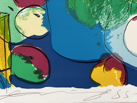 Image 1 of Walasse Ting, Composition, lithographie de 1985, signée, édition de 150 exemplaires.