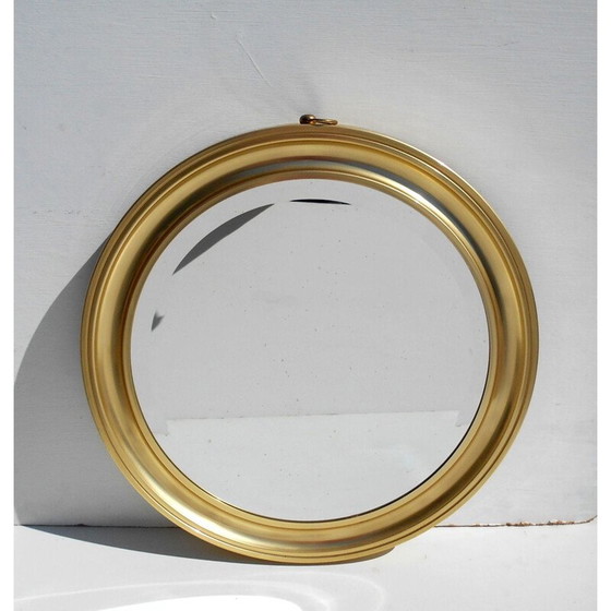 Image 1 of Miroir vintage avec cadre en aluminium doré, Italie 1960