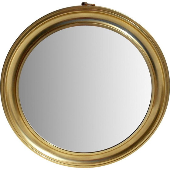 Image 1 of Miroir vintage avec cadre en aluminium doré, Italie 1960