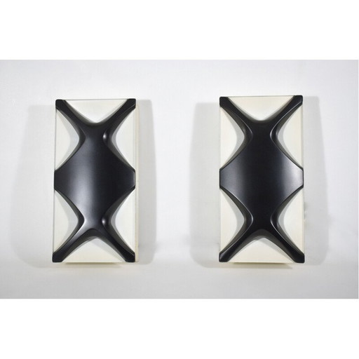 Paire d'appliques vintage de Dieter Witte et Rolf Kruger, Allemagne 1968