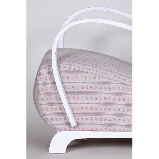 Image 1 of Paire de fauteuils Art déco en bois de hêtre blanc, Tchécoslovaquie, années 1930