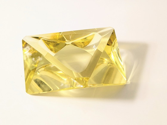 Image 1 of Cendrier en verre de Murano | Citrine en forme de diamant | Milieu du siècle