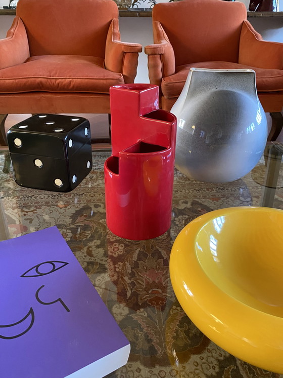 Image 1 of Franco Bettonica, Vase en céramique rouge Mod. Fb1, Gabbianelli Italie Ca. 1970