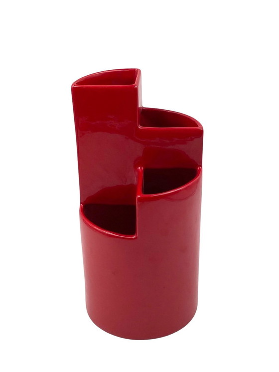 Image 1 of Franco Bettonica, Vase en céramique rouge Mod. Fb1, Gabbianelli Italie Ca. 1970