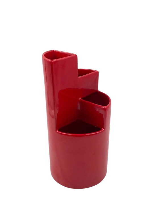 Image 1 of Franco Bettonica, Vase en céramique rouge Mod. Fb1, Gabbianelli Italie Ca. 1970