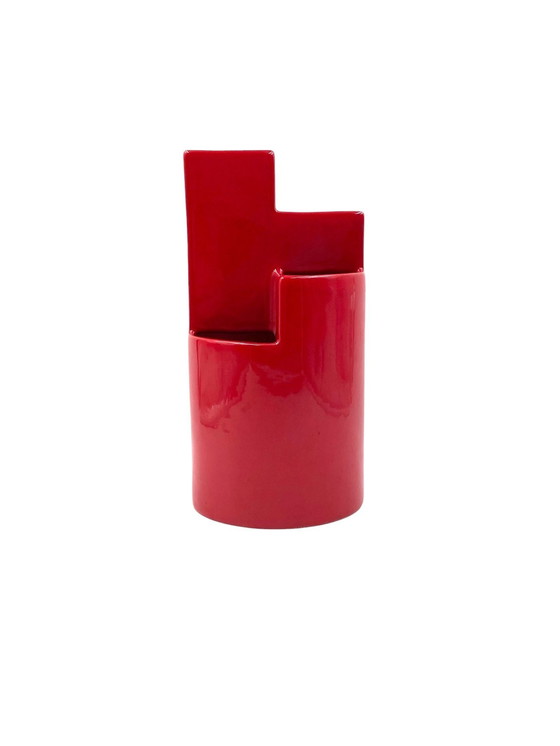 Image 1 of Franco Bettonica, Vase en céramique rouge Mod. Fb1, Gabbianelli Italie Ca. 1970