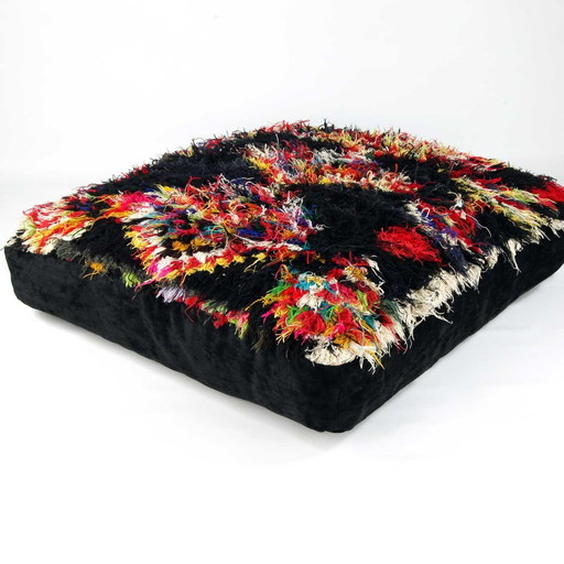 Coussin de sol berbère marocain Pouf, pièce unique, fait main