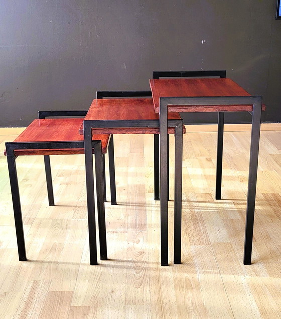 Image 1 of 3x Tables Gigognes Teck 70S'