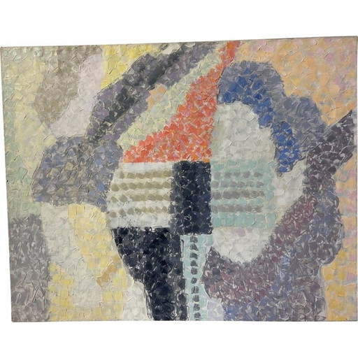 Peinture ancienne "Le Concert" par M. Tchrrouch, 1989