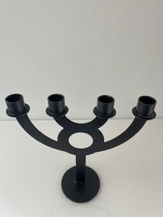 Image 1 of Chandelier design multi-bras en métal noir (24 cm de haut)