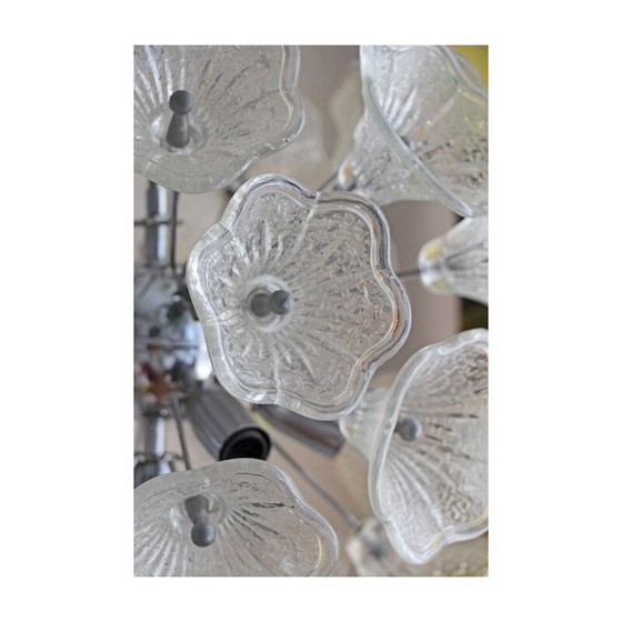 Image 1 of Lampe suspendue spoutnik vintage en verre de Murano, 1960