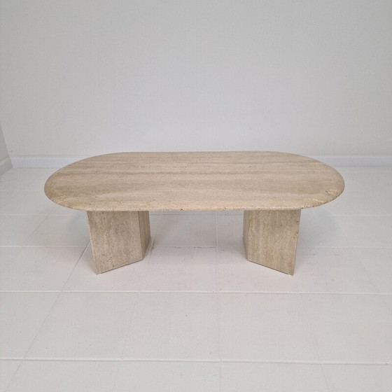 Image 1 of Table basse vintage en travertin, Italie 1980