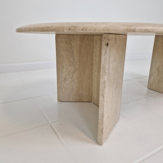 Image 1 of Table basse vintage en travertin, Italie 1980
