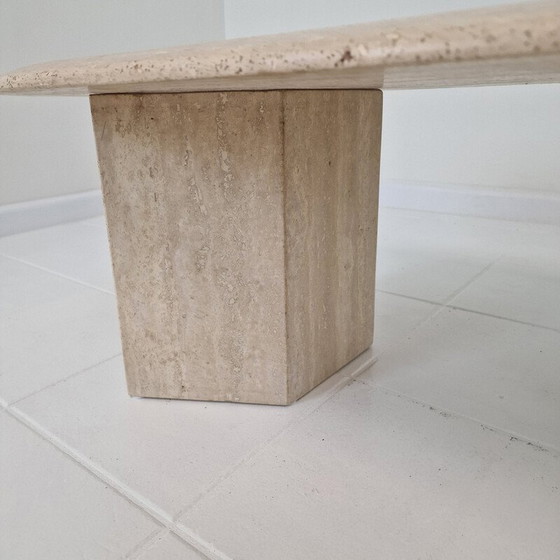 Image 1 of Table basse vintage en travertin, Italie 1980