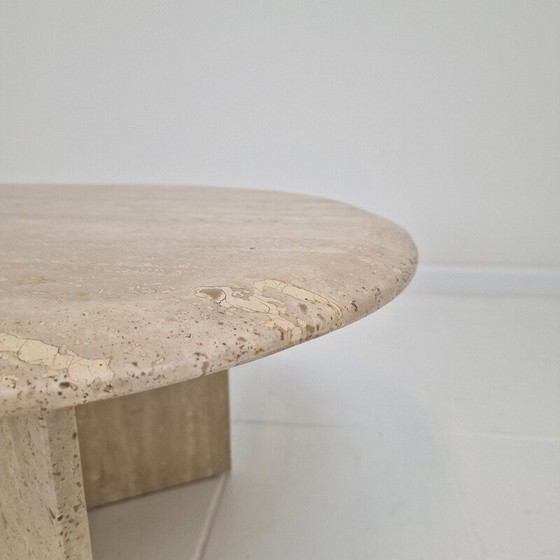 Image 1 of Table basse vintage en travertin, Italie 1980