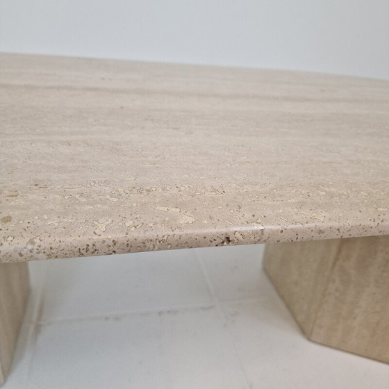 Image 1 of Table basse vintage en travertin, Italie 1980