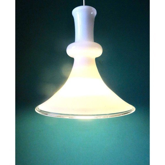 Image 1 of Lampe suspendue "Etude" en verre opalin par Mickael Bang pour Holmegard, Danemark 1972