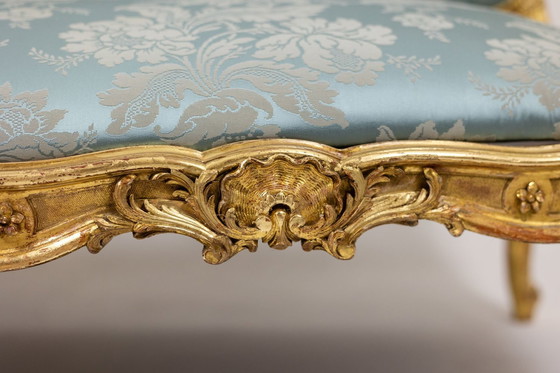 Image 1 of Salon de Style Louis XV à Chassis en Bois Doré, Circa 1880