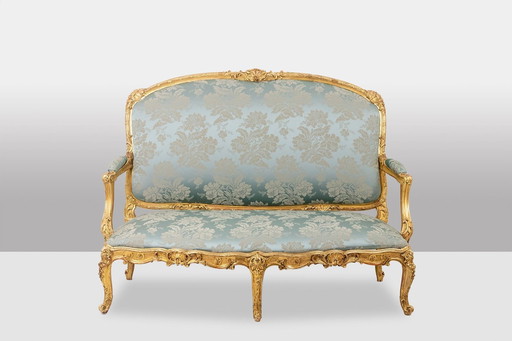 Salon de Style Louis XV à Chassis en Bois Doré, Circa 1880