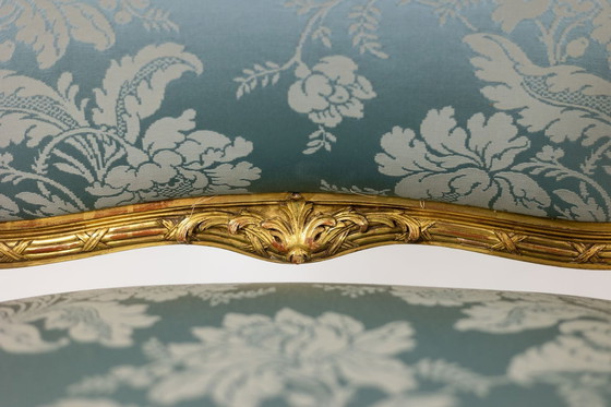 Image 1 of Salon de Style Louis XV à Chassis en Bois Doré, Circa 1880