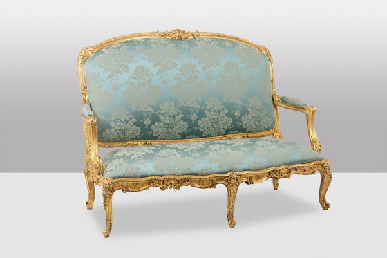 Image 1 of Salon de Style Louis XV à Chassis en Bois Doré, Circa 1880