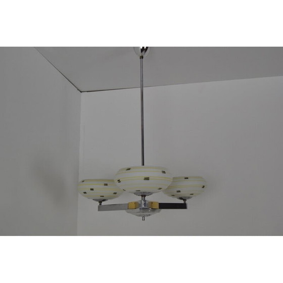 Image 1 of Lustre vintage en verre par Zukov, Tchécoslovaquie 1960