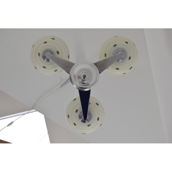 Image 1 of Lustre vintage en verre par Zukov, Tchécoslovaquie 1960