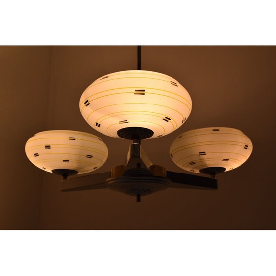 Image 1 of Lustre vintage en verre par Zukov, Tchécoslovaquie 1960