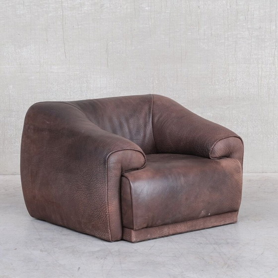 Image 1 of Fauteuil en cuir de buffle du milieu du siècle, Suisse 1970