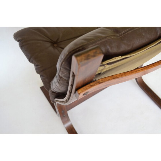 Image 1 of Paire de fauteuils Siesta marron cacahuète vintage par Ingmar Relling pour Westnofa, 1960s