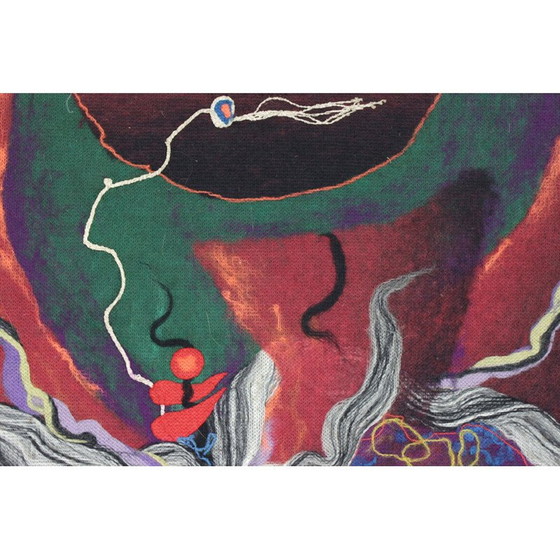 Image 1 of Tapisserie vintage aux couleurs vives de A. Kybal, Tchécoslovaquie 1970