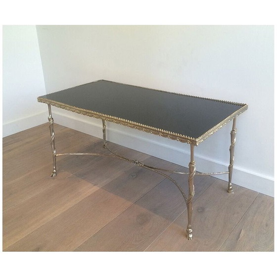 Image 1 of Table basse vintage en argent et verre, 1940