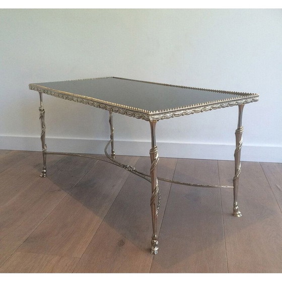 Image 1 of Table basse vintage en argent et verre, 1940