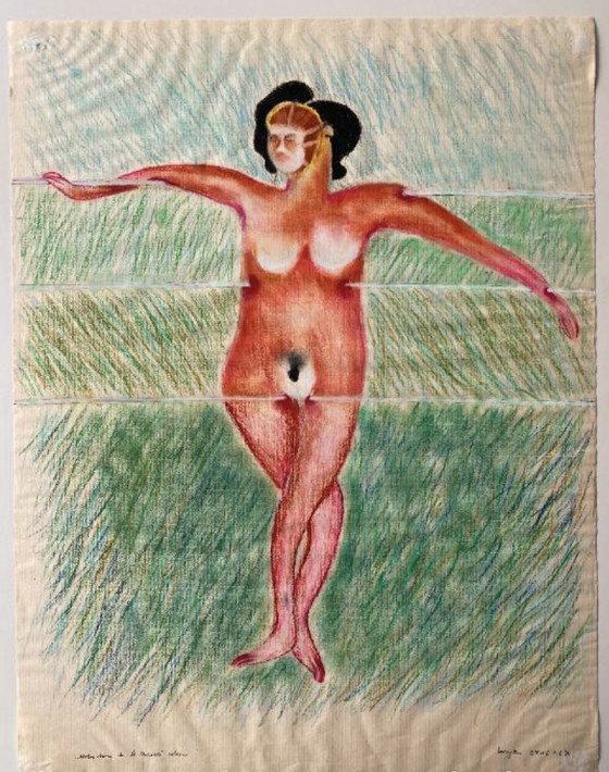 Image 1 of Breyten Breytenbach, peinture originale 1967. Bonnievale, Afrique, France.