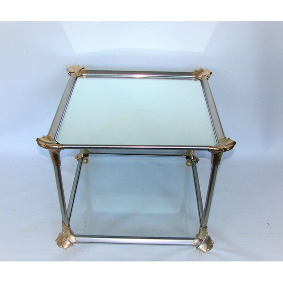Image 1 of Table basse vintage en aluminium et verre, 1970