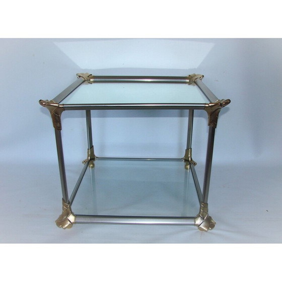 Image 1 of Table basse vintage en aluminium et verre, 1970