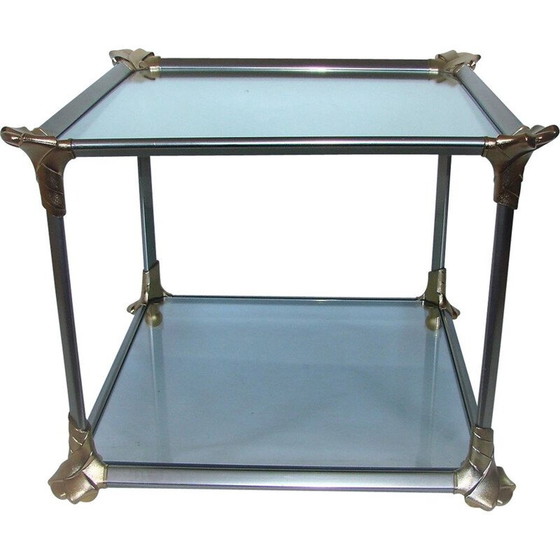 Image 1 of Table basse vintage en aluminium et verre, 1970