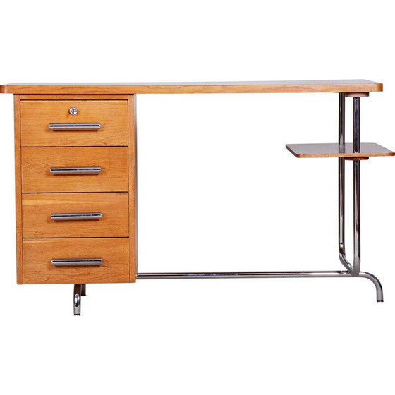 Image 1 of Bureau vintage Bauhaus en bois de chêne par Jindrich Halabala pour Up Zavody, Tchécoslovaquie années 1930