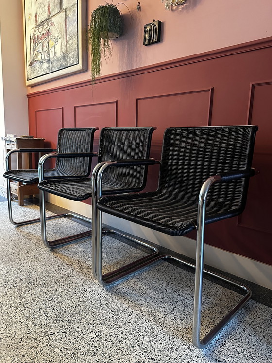 Image 1 of 3X Vintage Tecta D41 Freischwinger Dining chair / Cantilever chair