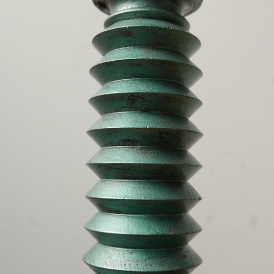 Image 1 of Lampe de table vintage art déco en bois tourné, France 1940