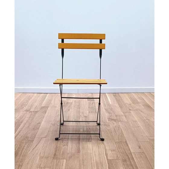 Image 1 of Chaise de jardin vintage en bois jaune