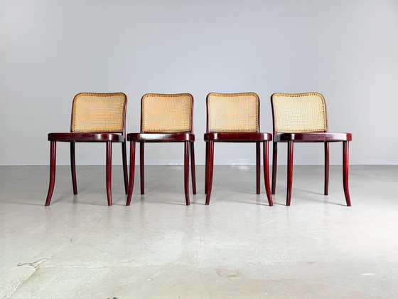 Image 1 of Lot de 4 chaises Mid Century Thonet modèle 811 Josef Hoffmann