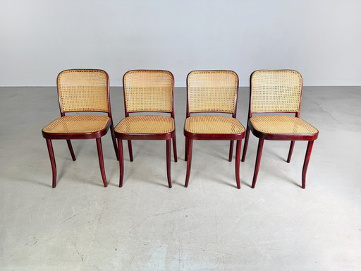 Lot de 4 chaises Mid Century Thonet modèle 811 Josef Hoffmann