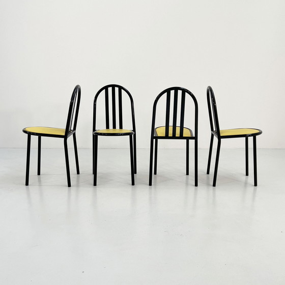 Image 1 of 4 Chaises n° 222 à assise jaune par Robert Mallet-Stevens pour Pallucco, 1980S