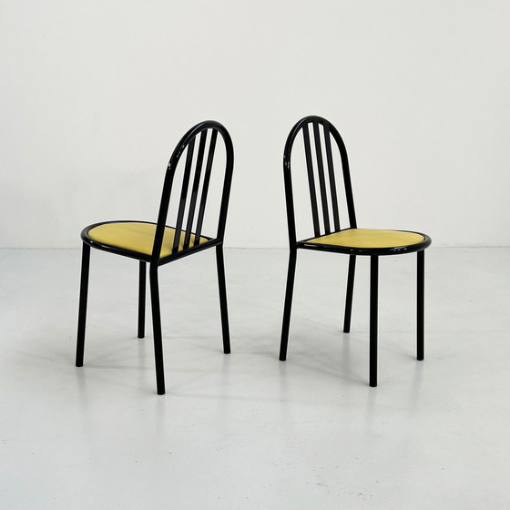 Image 1 of 4 Chaises n° 222 à assise jaune par Robert Mallet-Stevens pour Pallucco, 1980S