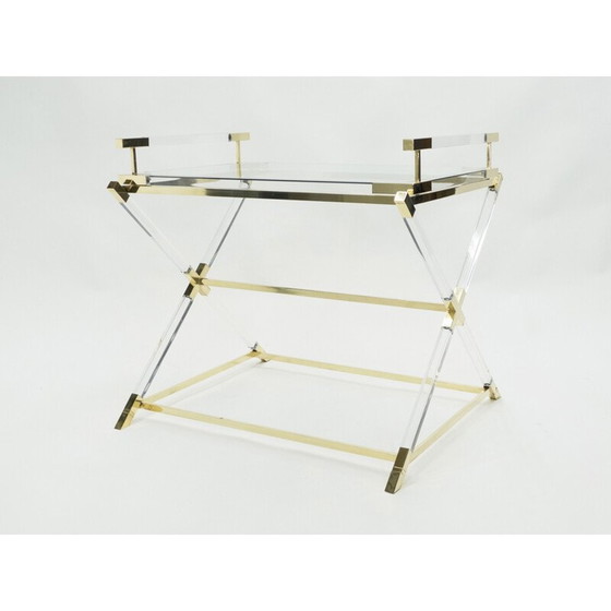 Image 1 of Servante vintage en plexiglas et laiton 1970