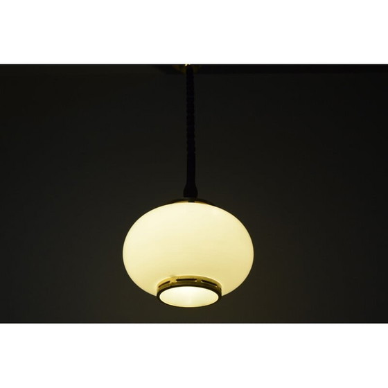 Image 1 of Lampe suspendue vintage en laiton par Polam-Bielsko, 1970